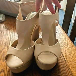 Cato platform wedges light nude tone
